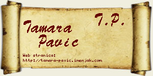 Tamara Pavić vizit kartica